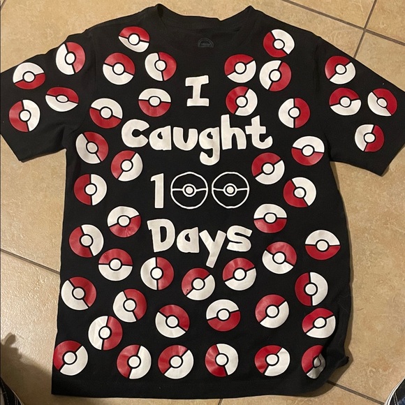 wonder nation Other - Pokémon-themed graphic with the text "I Caught 100 Days"  Size Large